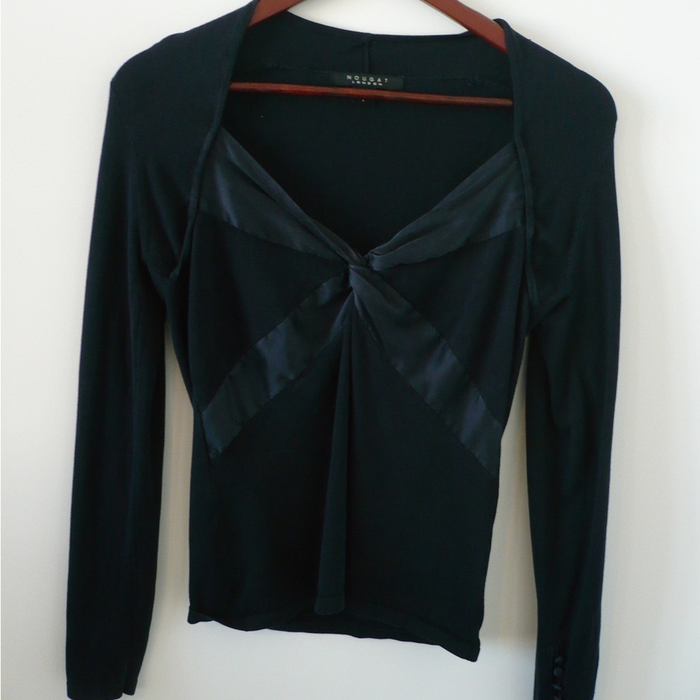 (S) Vintage silk & knit long sleeve top, Nougat London